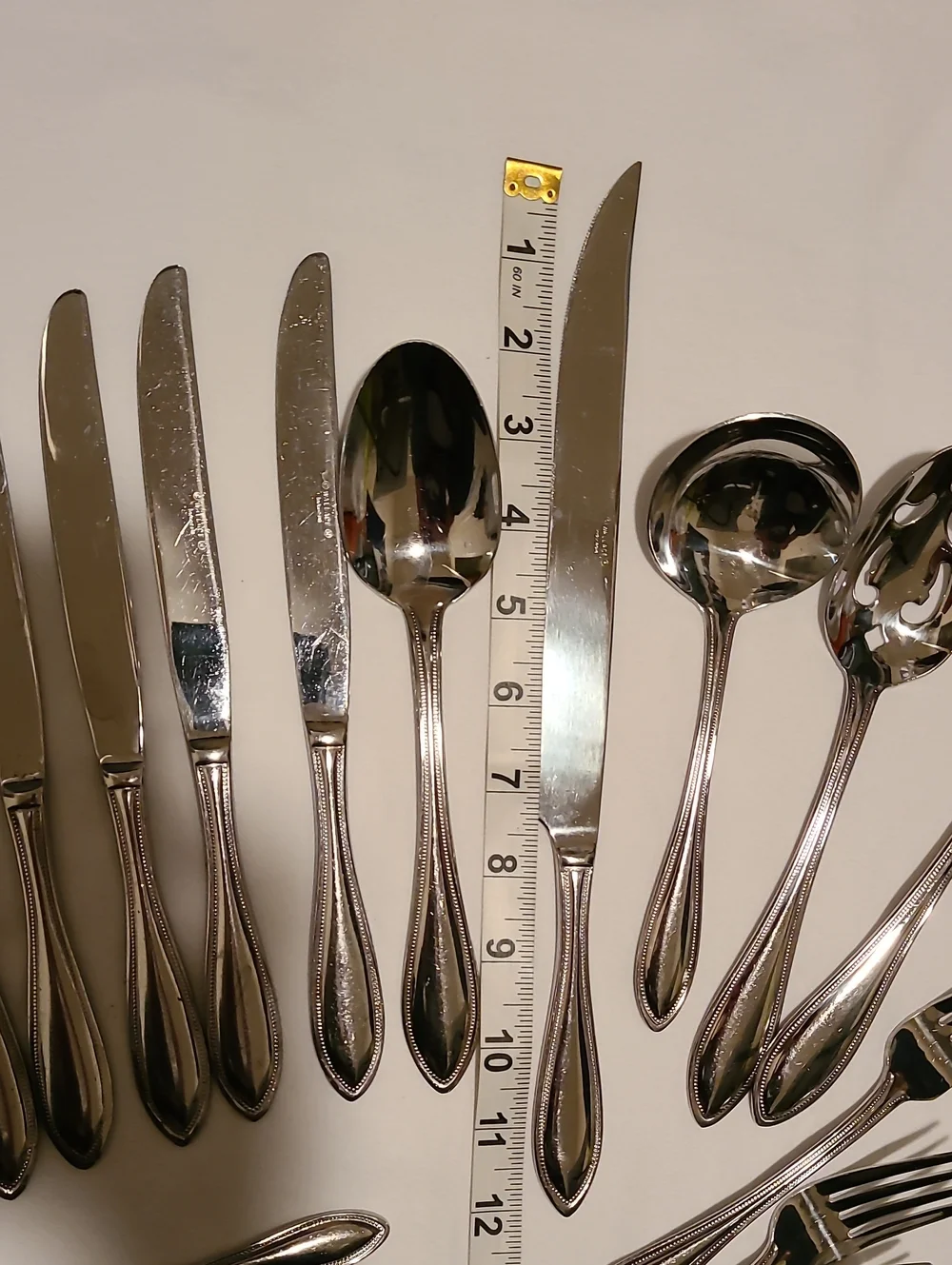 Wallace 18/10 Indonesia Silver Flatware, 19 Pieces Beaded Edge Teardrop